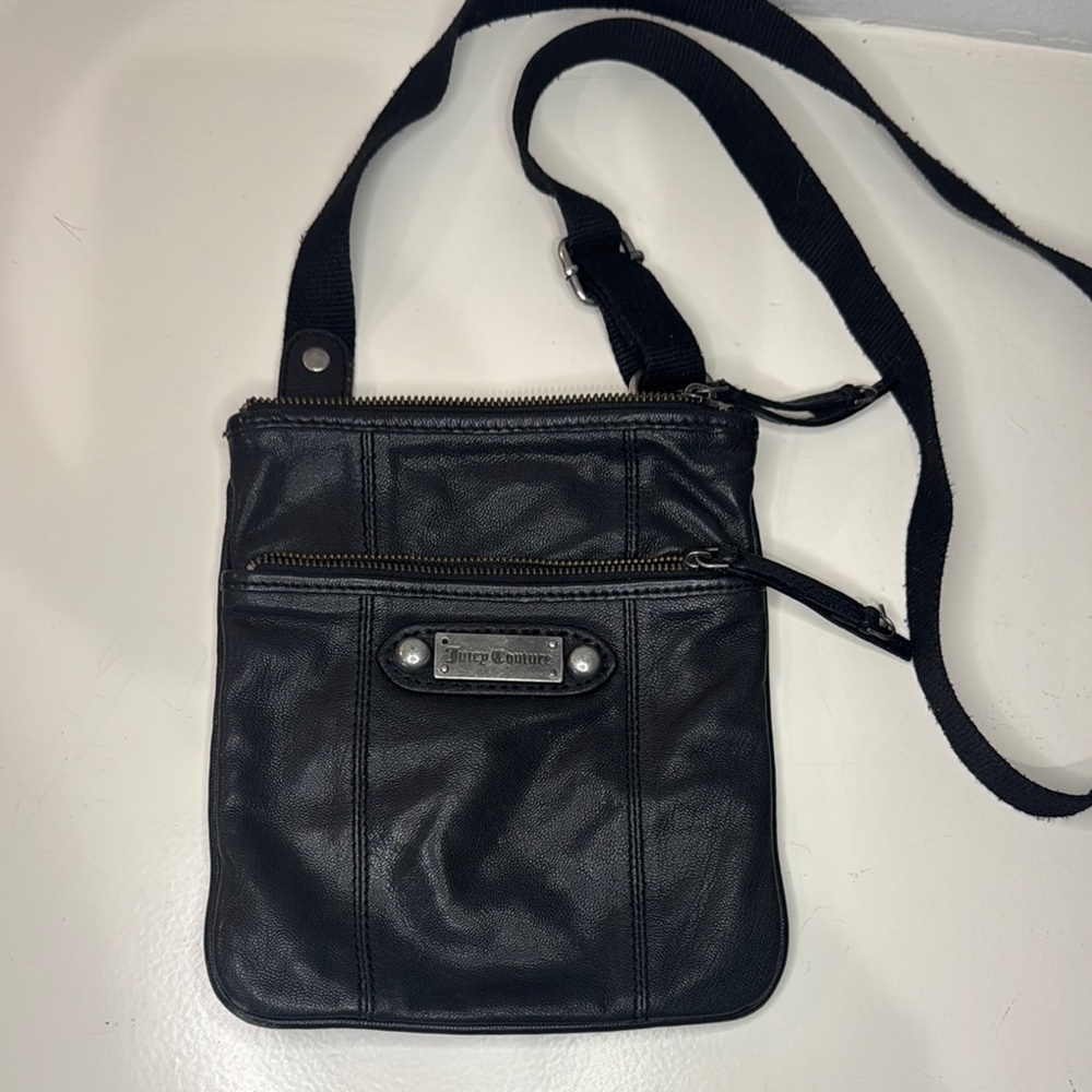Juicy Couture Black Crossbody Messenger Bag with Adjustable Straps
